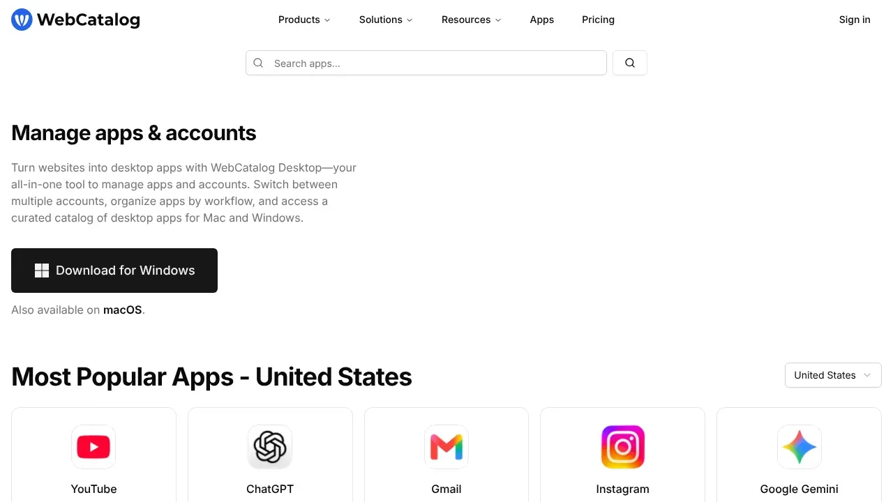 WebCatalog Desktop