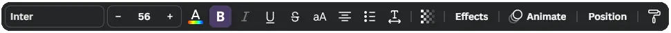 Canva toolbar