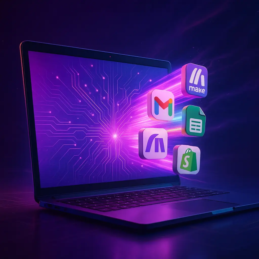 Laptop showing a ready-to-use workflow