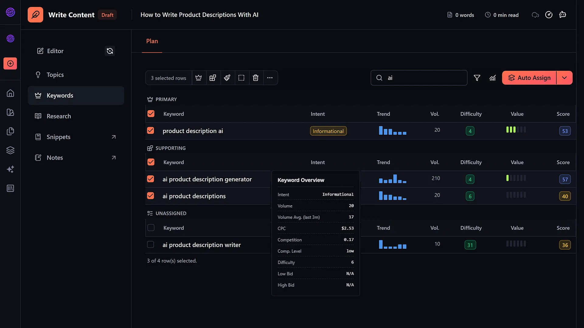 Keyword Discovery screenshot
