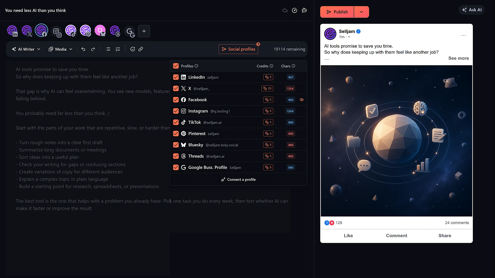 Social Post Generator screenshot